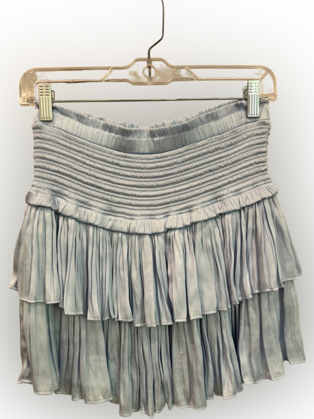 Ruched Blue Skirt And Tank Top Set - Picture 2 of 3